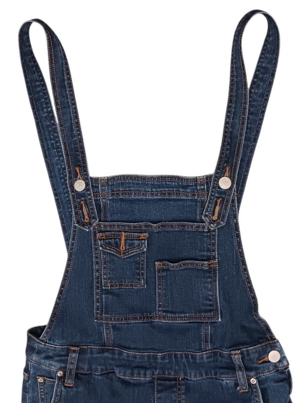 Free People Slim Leg Ankle Denim Bib Overalls - Picture 3 of 12